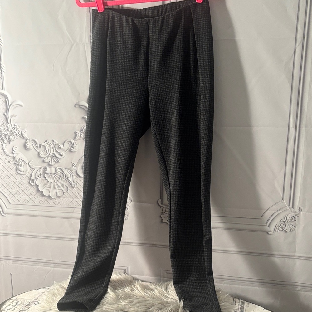 J. Jill Houndstooth Women’s Ponte Black/Gray Pull On Leggings Size Small